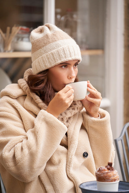 Ivy Stripe Hat and Cowl Set